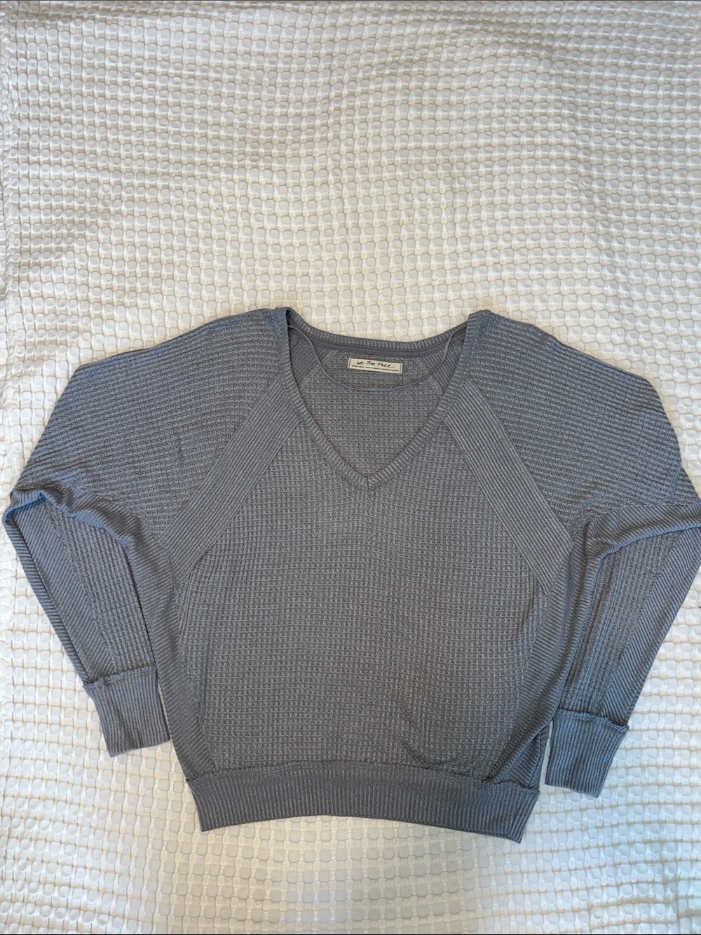 Free People We The Free Santa Clara Thermal waffle knit pullover - XS